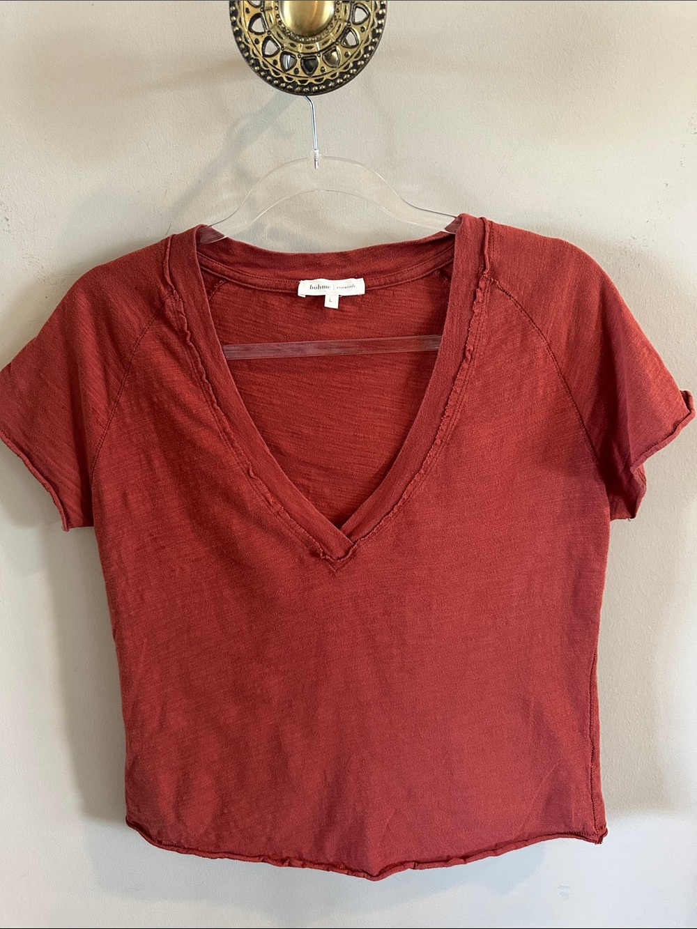 Bohme Women’s Short Sleeve V-Neck Top - Rust